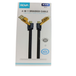 Rova  kvk kb221  4 in 1 braided cable usb type c lightning
